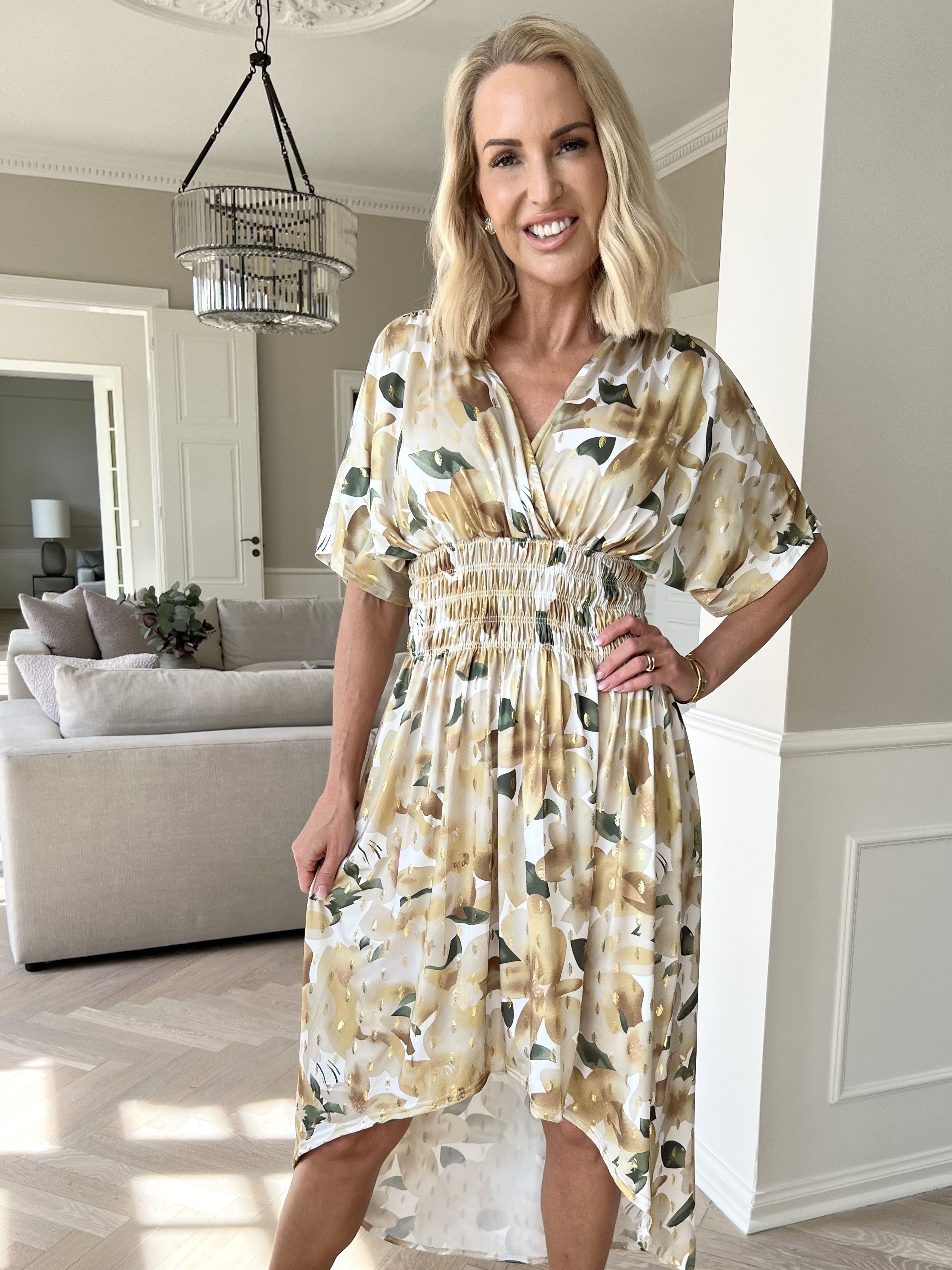 Pams Sweet Flower High-low - Elastisk klänning med blomstermönster